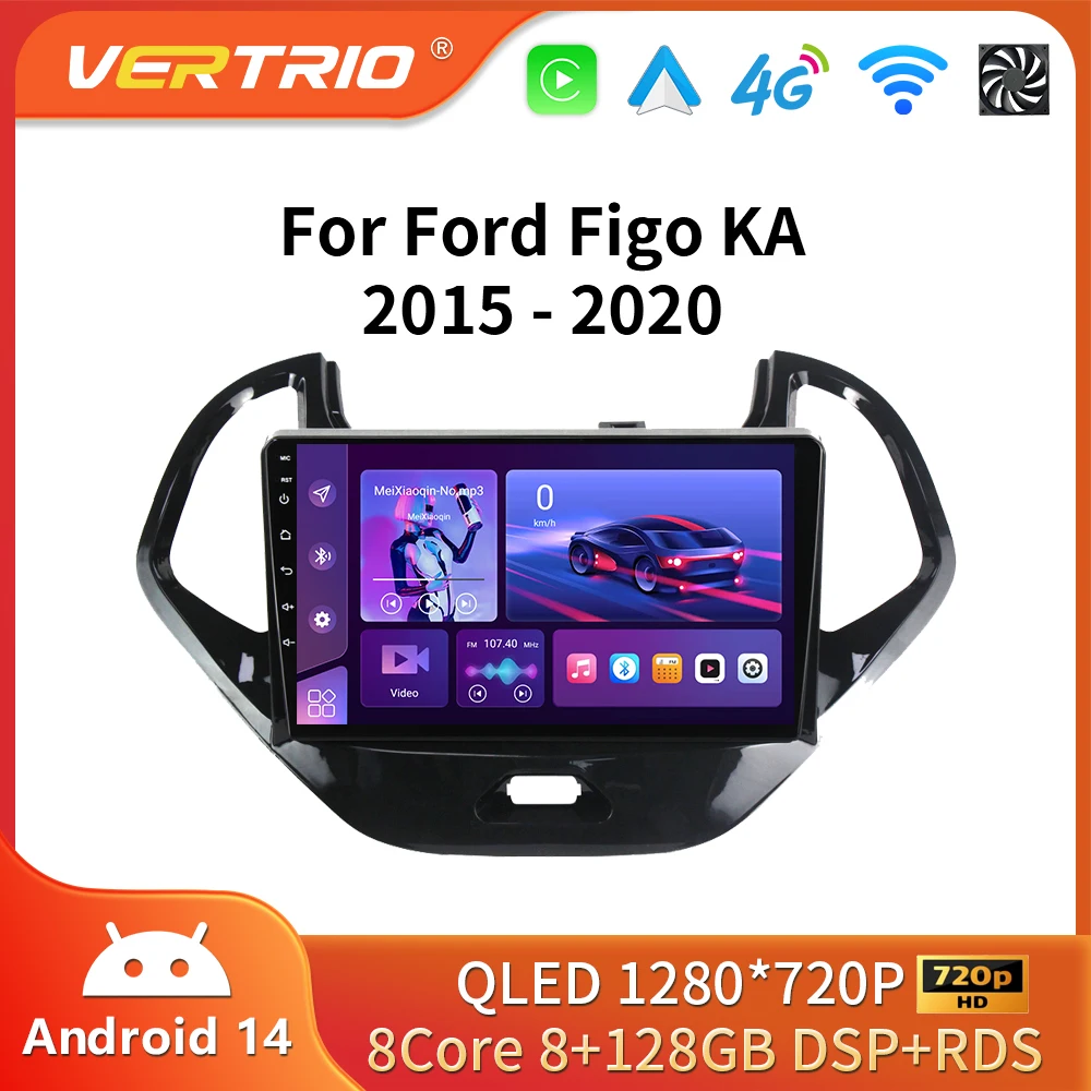 Android Car Radio Stereo Multimedia Player For Ford FIGO KA 2015 2016 2017 2018 2019 2020 Navigation Wireless Carplay Head Unit