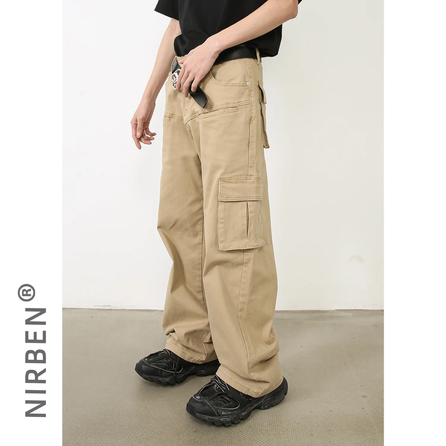 Denim American Retro Old Niche Street Overalls Men's High-end Fried Street Pants