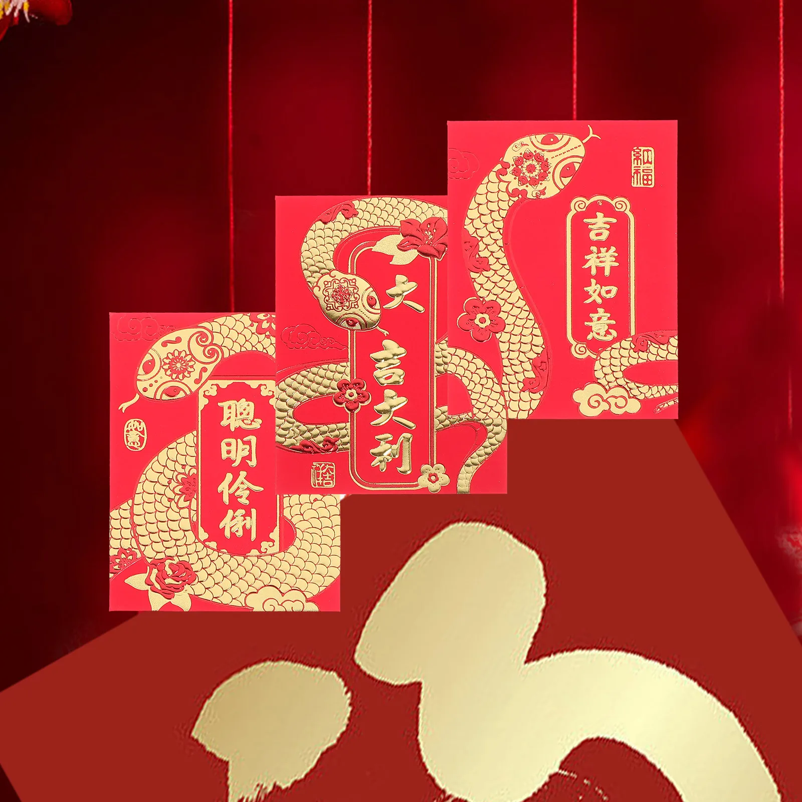36Pcs Red Packets Chinese Style Traditional Red Envelopes for Lunar New Year Spring Festival Money Pouches