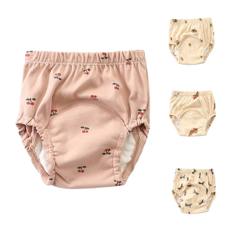 Cute Printed Toddler Training Pants Baby Washable Underwear Boy Girl Cloth Diapers Reusable Nappies Infant Breathable Panties