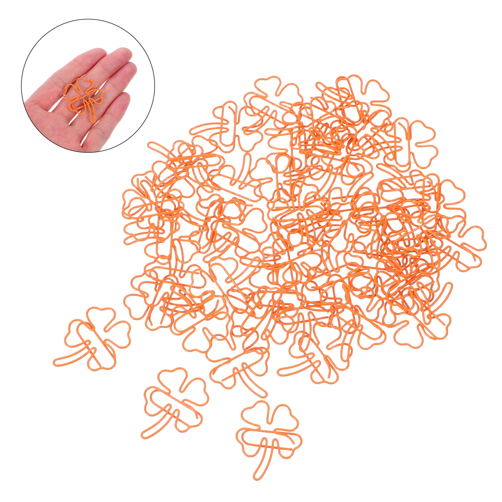 

50pcs Shamrock Shaped Paper Clips Cute Metal Bookmarks For Office Study Document Organizing Scrapbooking Accessories Leaf