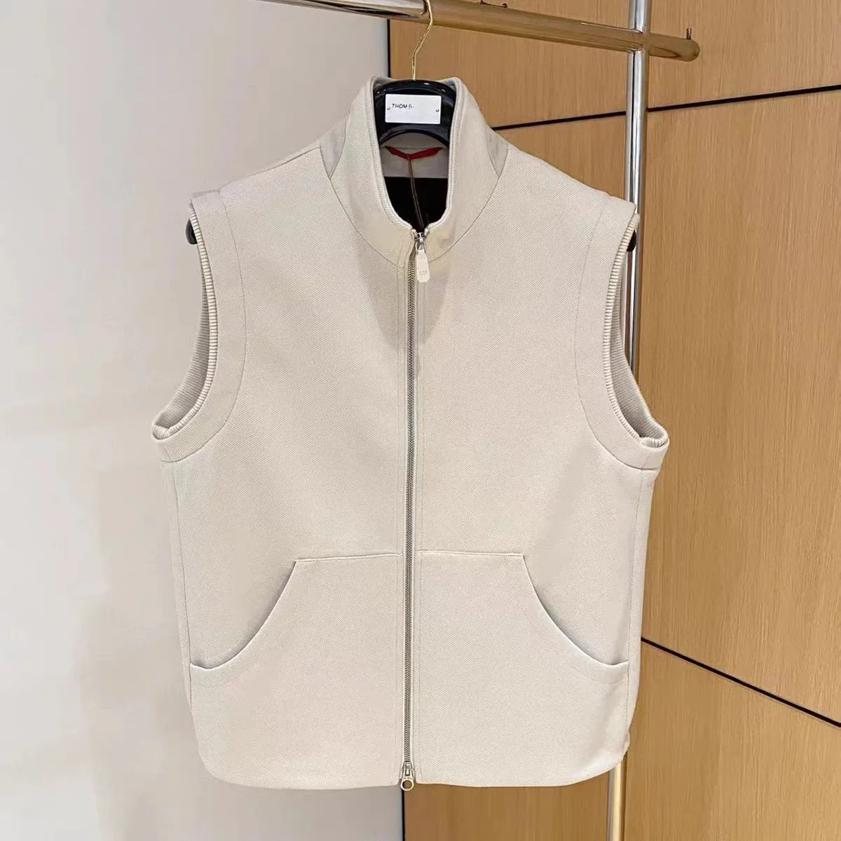 

Busin Casual Stand Collar Vest Autumn Winter Faion Urban Sle Youth Outerwear Stand Fit Zipper Closure Color