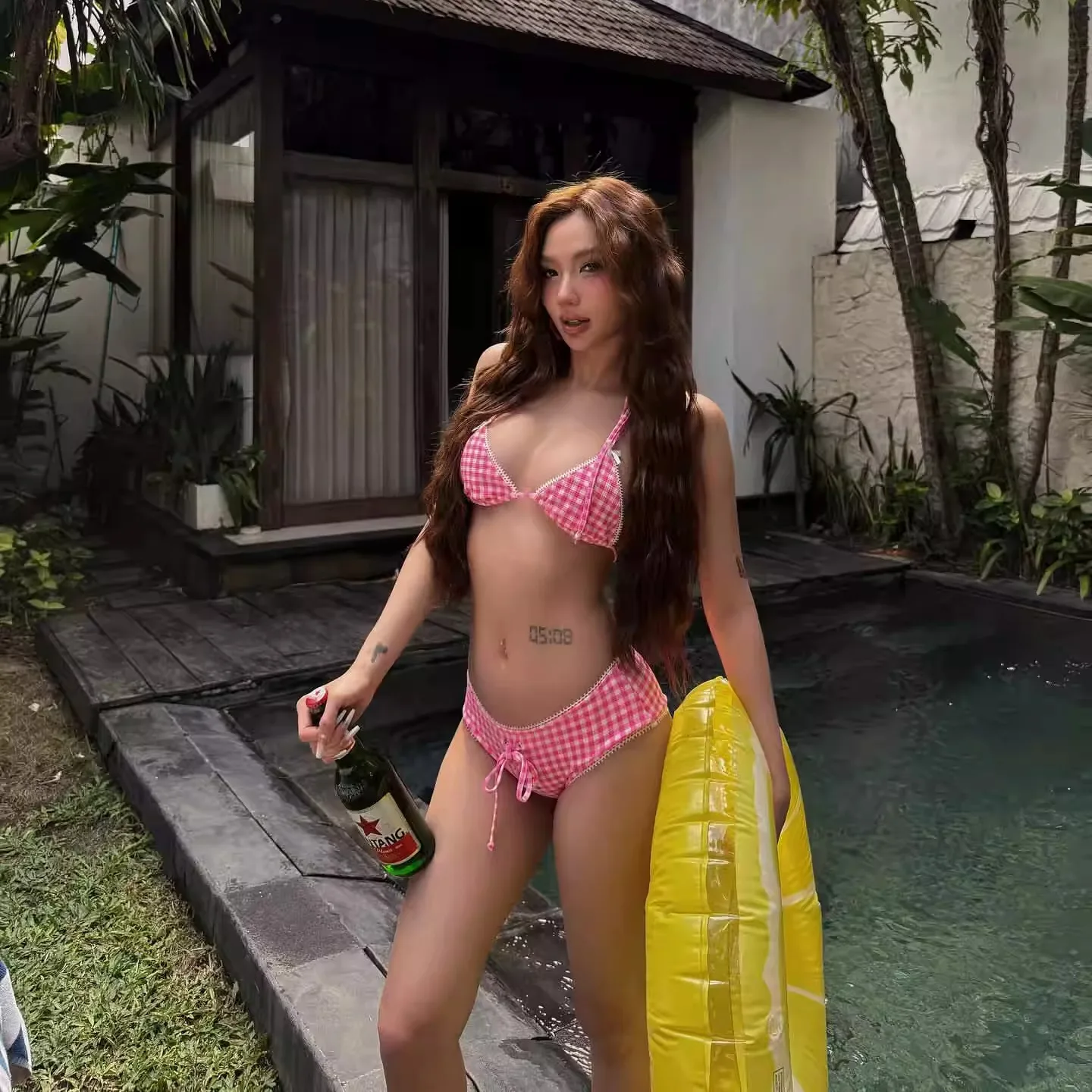 

2026 New Women's Bikini Swimsuit ter Ne Tie-Ba Beach Vaion White-enhancing Polka Dot Pure Desire Girl Swimwear