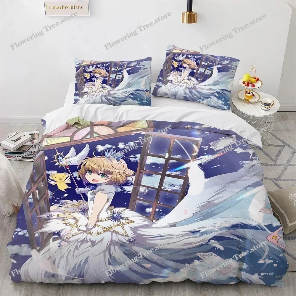 

3D Print Cardcaptor Sakura Bedding Set Duvet Cover Bedroom Comforter Single Twin King Size Quilt Cover Home Textile 3PCS