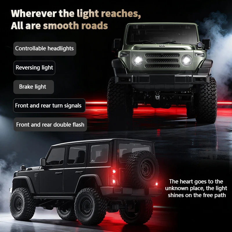 MN212 1:12 RC Car 4WD MN Model RTR 2.4G Remote Control Car Off-road Climbing  RC Crawler 60mins Working LED Light Truck Toy Gift