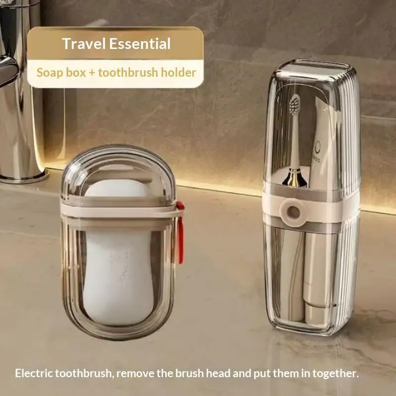 1/2 Pcs Portable Travel Toothbrush Storage Case with Clear Dustproof Cover Large Capacity for Adults Kids Travel Bathroom Use