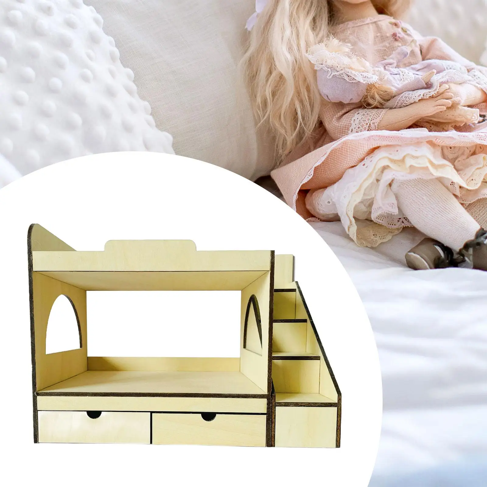 1:12 casa delle bambole letto matrimoniale modello Mini letto in legno simulato per accessori scena in miniatura decorazione della tavola di sabbia stazione ferroviaria