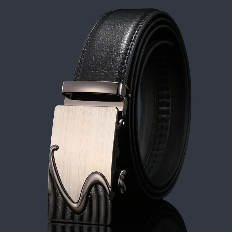 Ceinture en cuir de vachette pour hommes, ceinture de créateur de luxe, marque de mode d'affaires, qualité automatique, environnement sportif, jean, 120cm