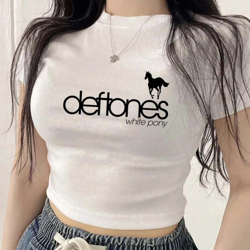 Женская футболка Deftones с графическим принтом в стиле мем, забавная летняя рубашка в стиле джойфуку, готика, аниме, недорогая летняя одежда