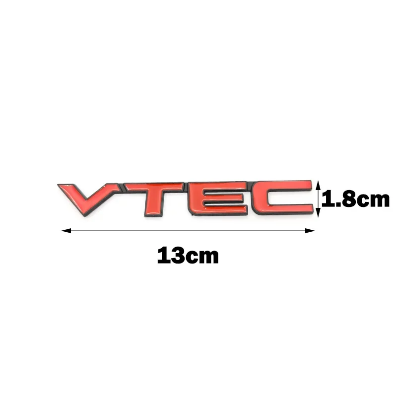 3D Red VTEC Logo Metal Car Styling Emblem Tail Body Badge Zinc Alloy Sticker for Honda Civic Accord Odyssey Spirior CRV SUV