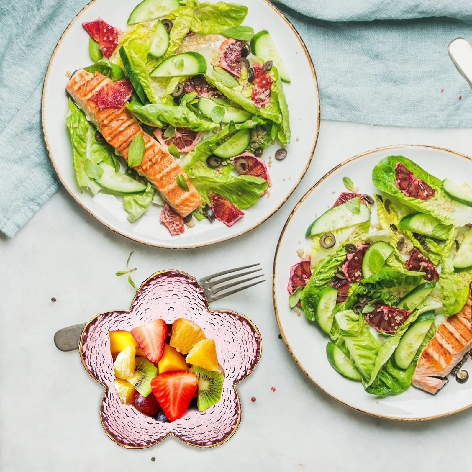 

Lotus Glass Fruit Plate Elegant Lotus Design Glass Dessert Plate Food Serving Tray Candy Storage Cake Snack Holder Home