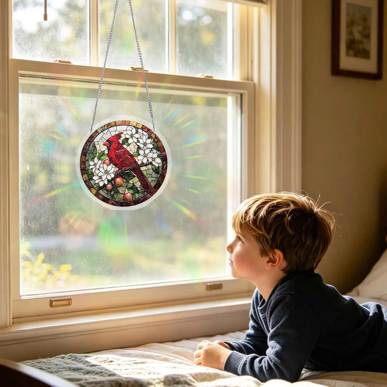 Acrylic Puzzle Suncatcher 2D Acrylic Ornament Garden Butterfly Bird Bee Jigsaw Suncatcher For Adults Apartment Living Room
