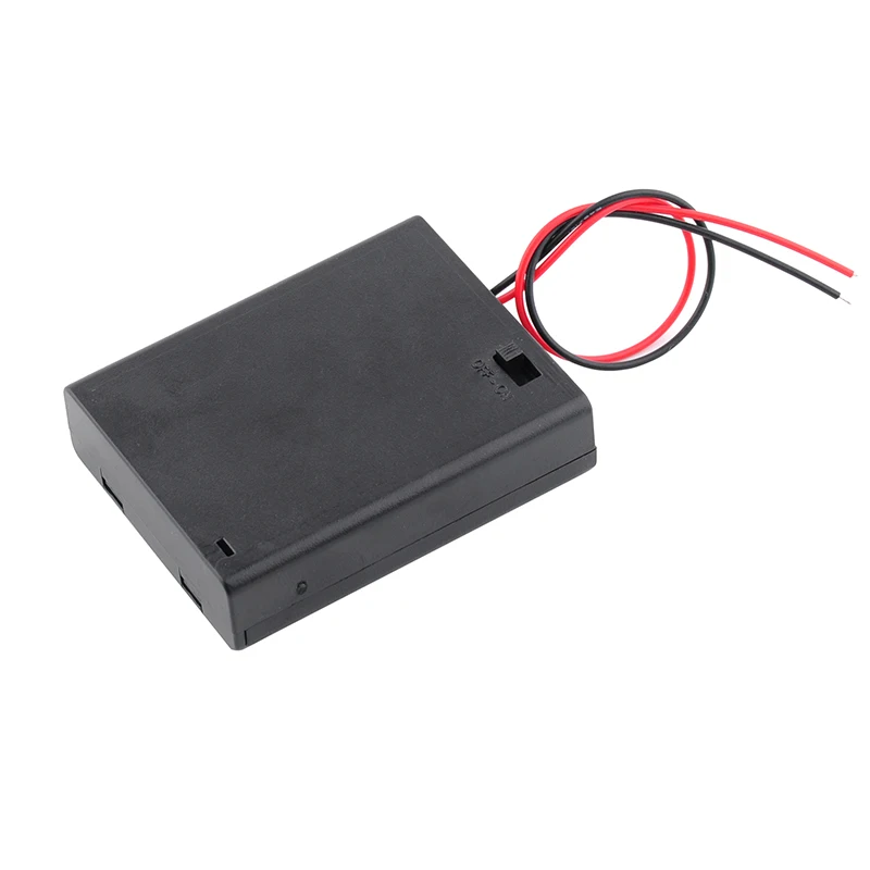 4 AAA Battery Holder Box Storage Case Container Plastic Power Supply Enclosure for DIY Electronics PC Peripherals Setup Tool