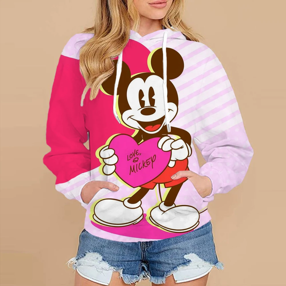 2024 Autumn Street Harajuku Fashion Women\'s Top Christmas New Mickey and Minnie Pattern Children\'s Casual Hoodie y2k