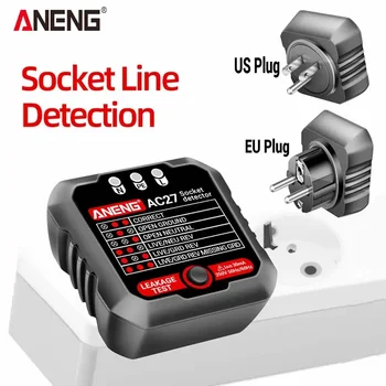 ANENG AC27 소켓 테스터 전압 테스트 소켓 검출기, 접지 제로 라인 극성 위상 검사 도구, 회로 검사기, EU/US 플러그