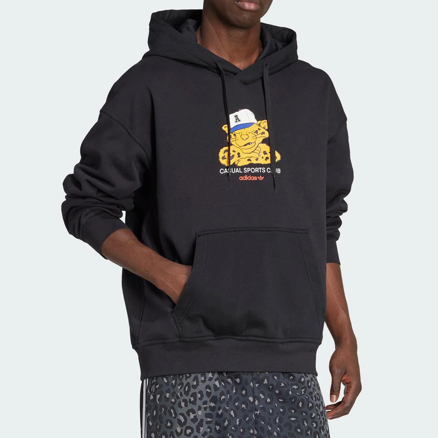 Adidas Authentic Trefoil Men's Hooded Casual Animal Pattern Sweatshirt JW0166
