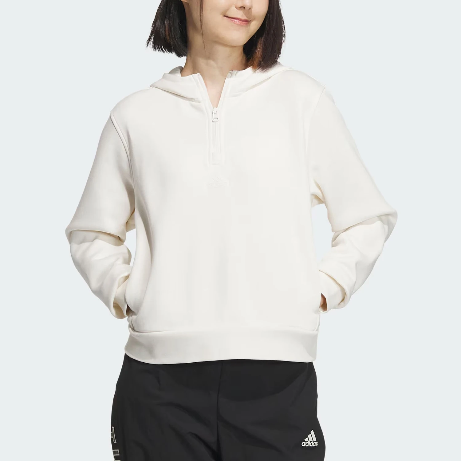 

Adidas genuine sports and leisure women's simple hooded sweatshirt pullover IM8981
