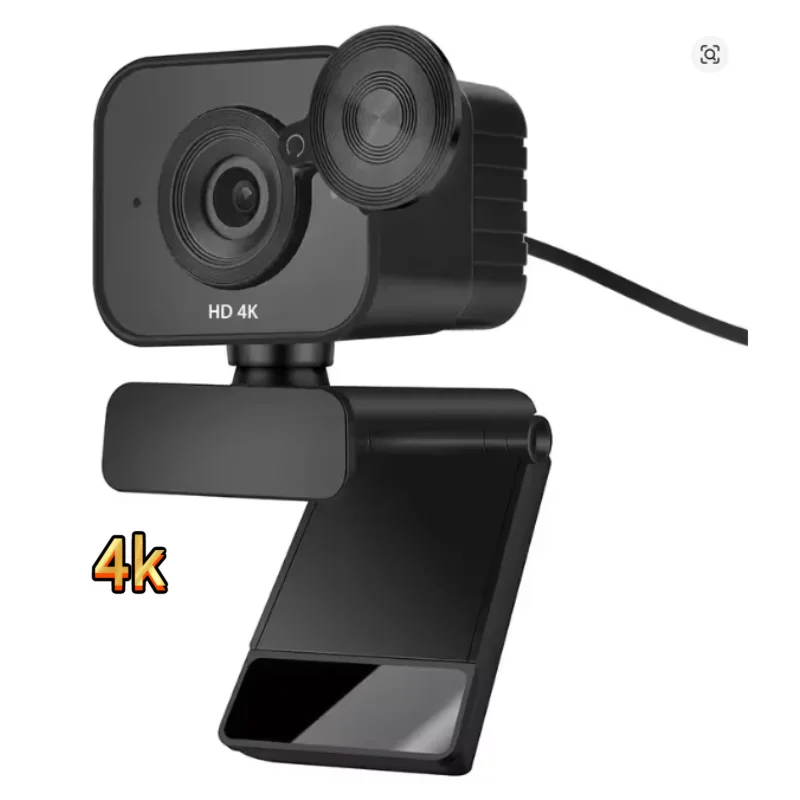 4K UHD Webcam, 1080P 60FPS Smooth Video, Built‑in Noise‑Reduction Microphone, Mini USB Web Camera for PC Desktop Laptop, for Vid