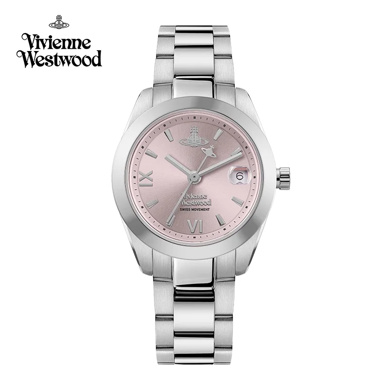 Vivienne Westwood Reloj de cuarzo de lujo elegante rosa para mujer