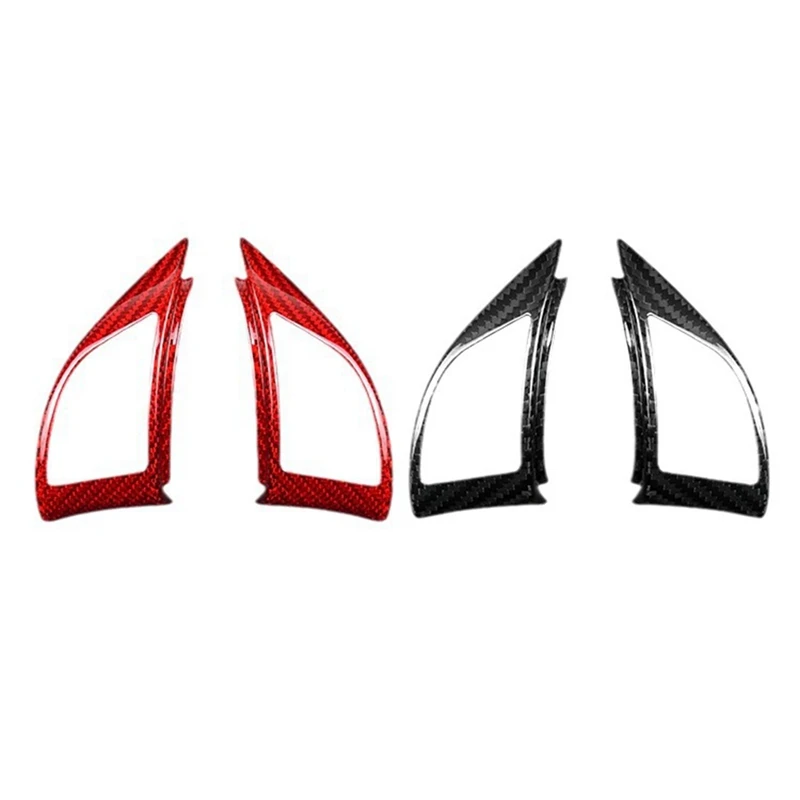 Real Hard Carbon Fiber Sticker For Fiat 500 Abarth 595 2010-2015 Car Steering Wheel Button Interior Trim(A) Replacement