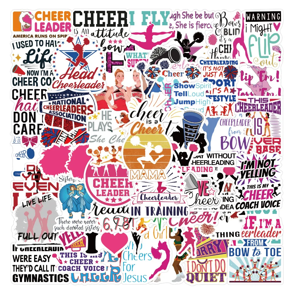 

10/50PCS Cartoon Cheer Cheer English Slogan Love Come on Cheer Doodle Decoration Waterproof Stickers Kids Toy