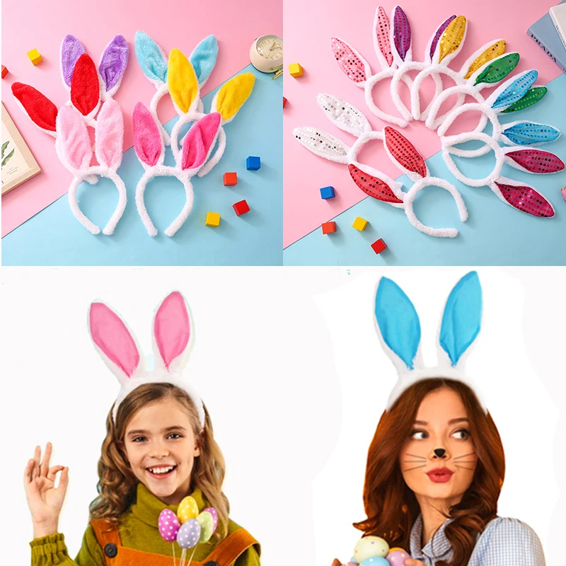 Bunny Headbands Cosplay Rabbit Halloween Easter Party Costumes puntelli Animal Rabbit Kawaii coniglietti copricapo regali per adulti bambini