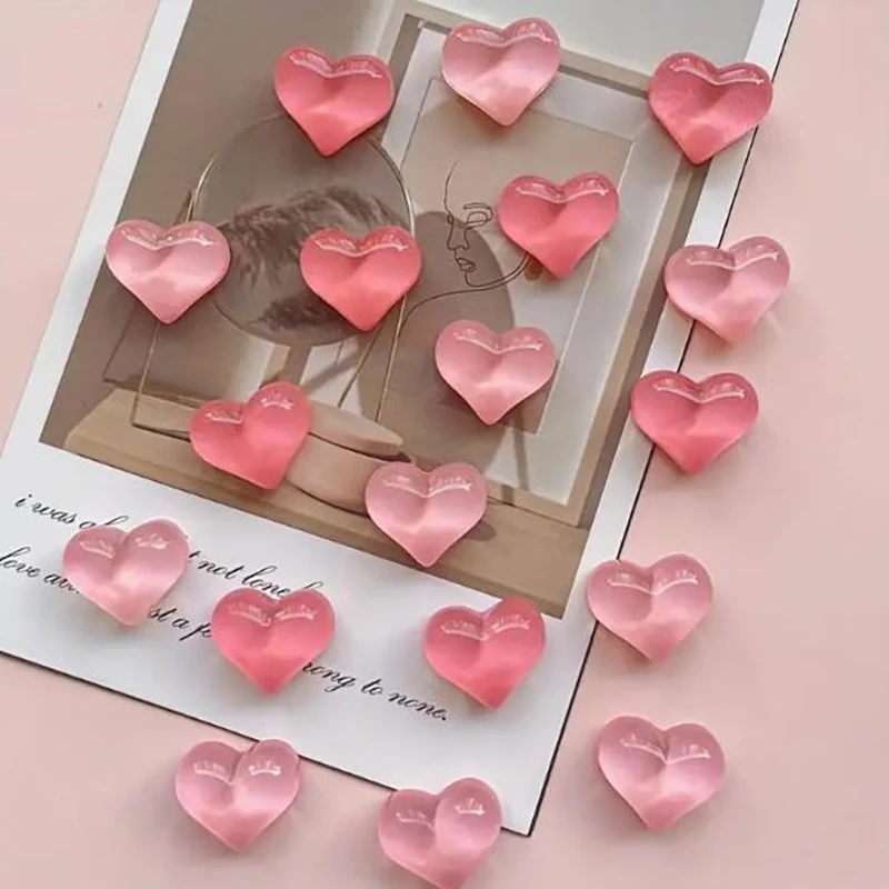 10pcs Heart Shaped Refrigerator Magnets Set Strong Plastic Water Ripple Design Magnetic Whiteboard Picture Fridge Accessories