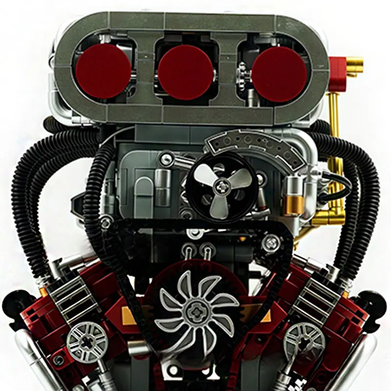 Luxury Y15001 Super Car V8 Engine Model Kit Vehicle Engine Kids Boys DIY Toys Building Blocks Set Puzzle Adults Chrismas Gifts