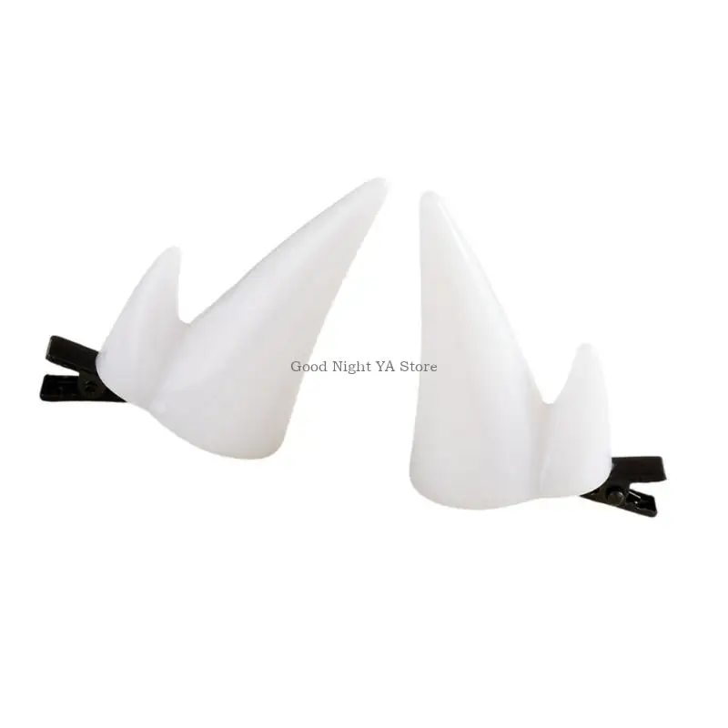 2PCS Gothic Red Devil Hair Clip Costume Accessory For Costumes Parties