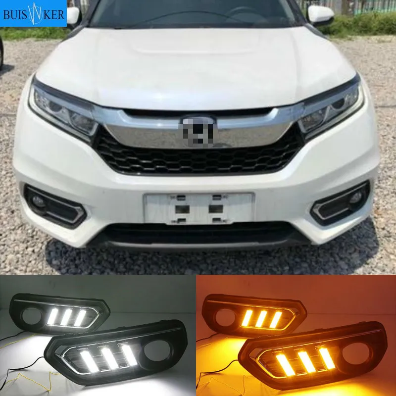 

1 Set DRL Daytime Running Lights Daylight 12V ABS Fog Lamp Cover With Turn Yellow Signal Light For Honda AVANCIER 2017-2019