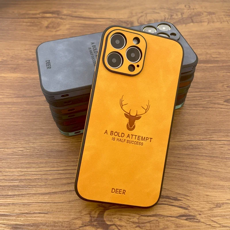 

Luxury Magnetic Leather For Magsafe Wireless Case For iPhone 16 15 14 13 12 11 Pro Max Plus 14ProMax 16Pro 13ProMax Deer Covers