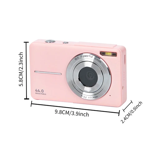 Imagen 2 del producto Cámara digital para niños, videocámara con zoom de 16x, cámaras compactas de 1080P y 44MP para fotografía de principiantes