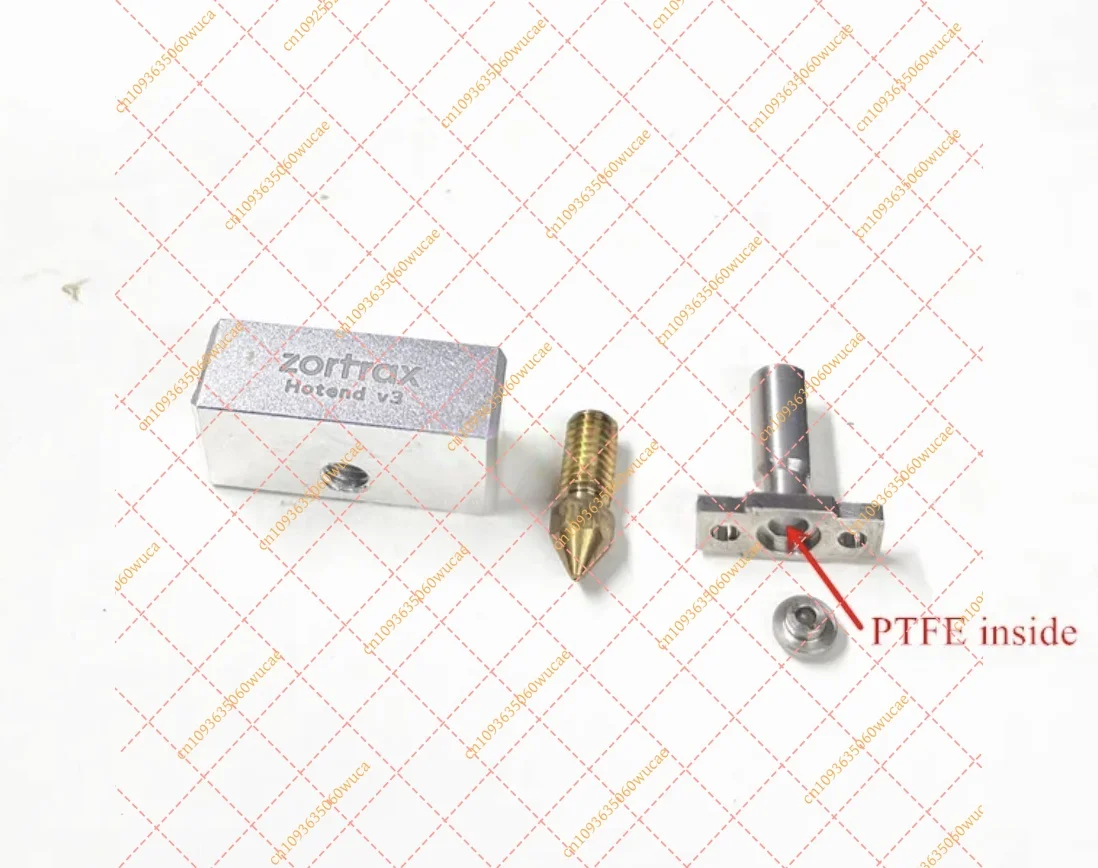 1Set Universal 3D Printer Hotend Kit with PTFE Tube & Heating Rod, Extruder Assembly Replacement for M200/M300 Style Printers