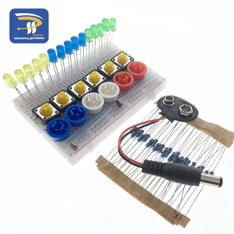Smart Electronics Starter DIY Kit For Arduino Uno R3 Mini 400 Point Breadboard LED Jumper Wire Button With Case Box