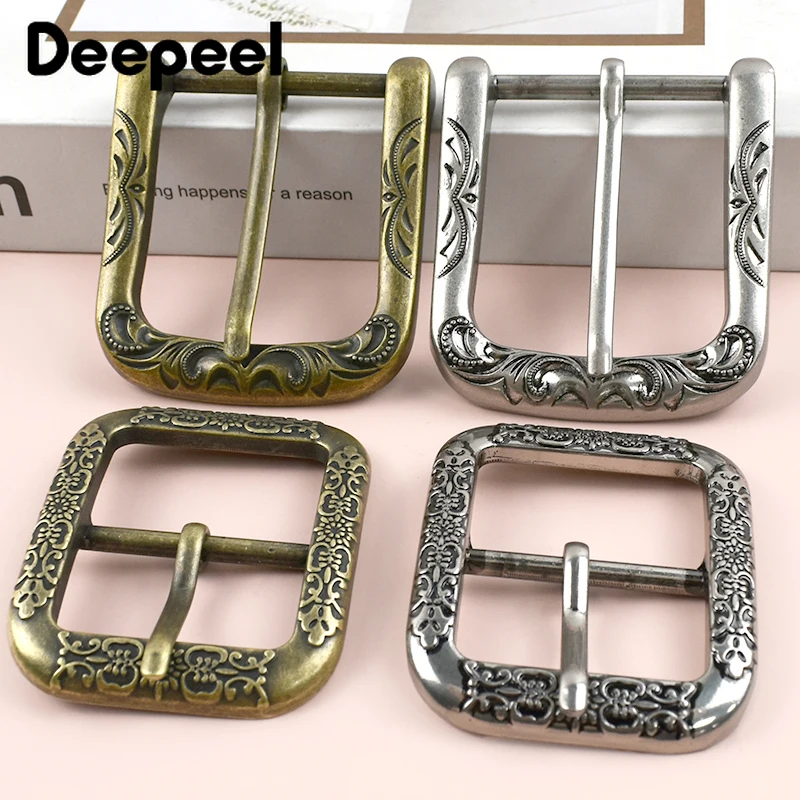 1/2Pcs Deepeel 35/40mm Vintage Metal Bag Belt Buckle Antique Brass Silver Leather Adjust Pin Clasp DIY Webbing Strap Decor Hook view 2