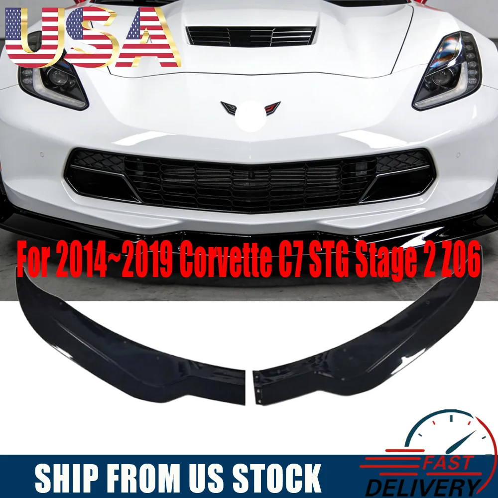 

For Corvette 2014~2019 C7 STG Stage 2 Z06 Car Front Bumper Spoiler Lip Splitter Car Accessories