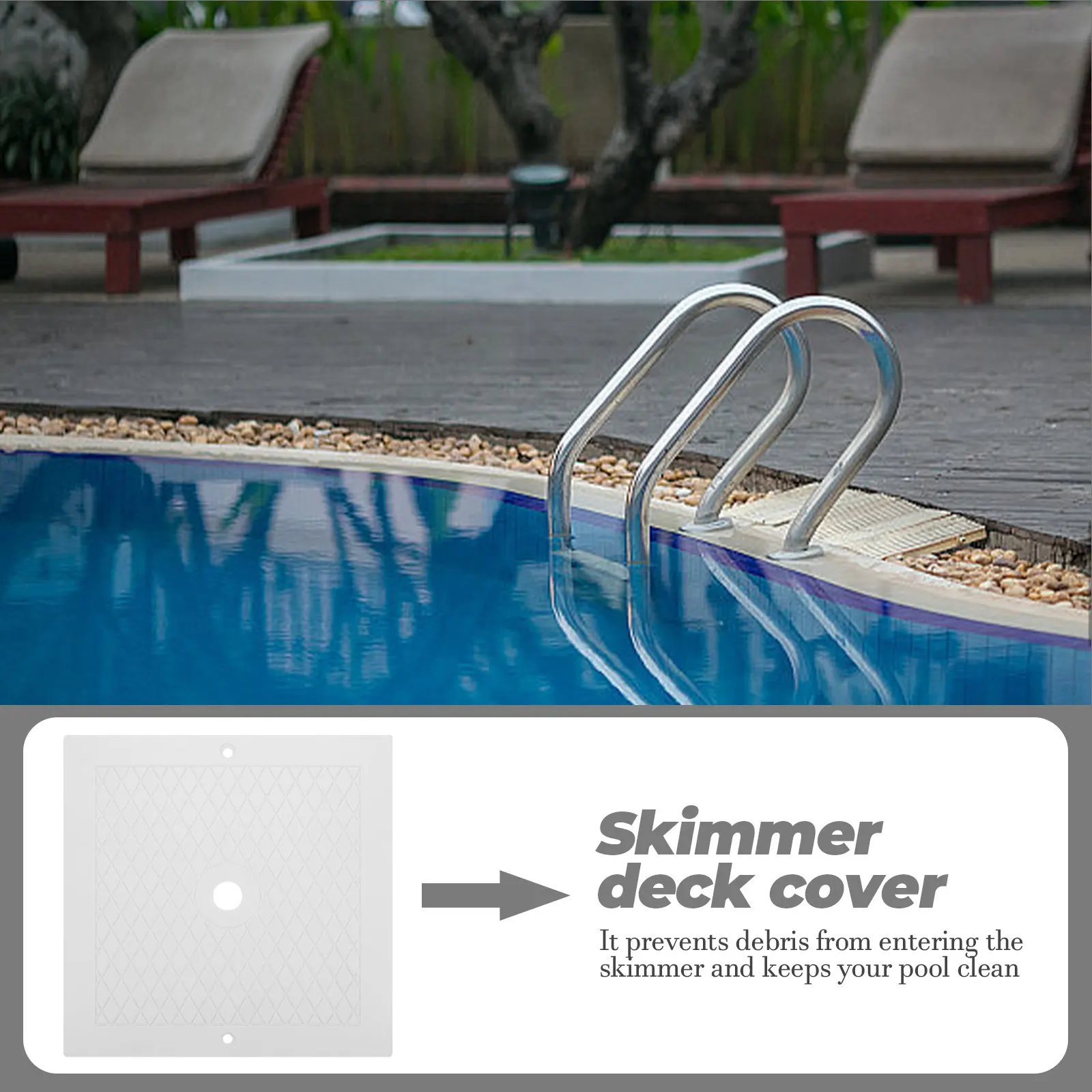 

Pool Skimmer Lid Cover Replacement for Swimming Pool Skimmer Deck Safety Debris Prevention PP Material Compatible with Hayward