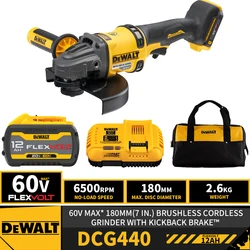 DEWALT DCG440 Kit Brushless Cordless 180MM(7 in.) Grinder With KICKBACK BRAKE™ 60V Lithium Power Tools With Battery Charger