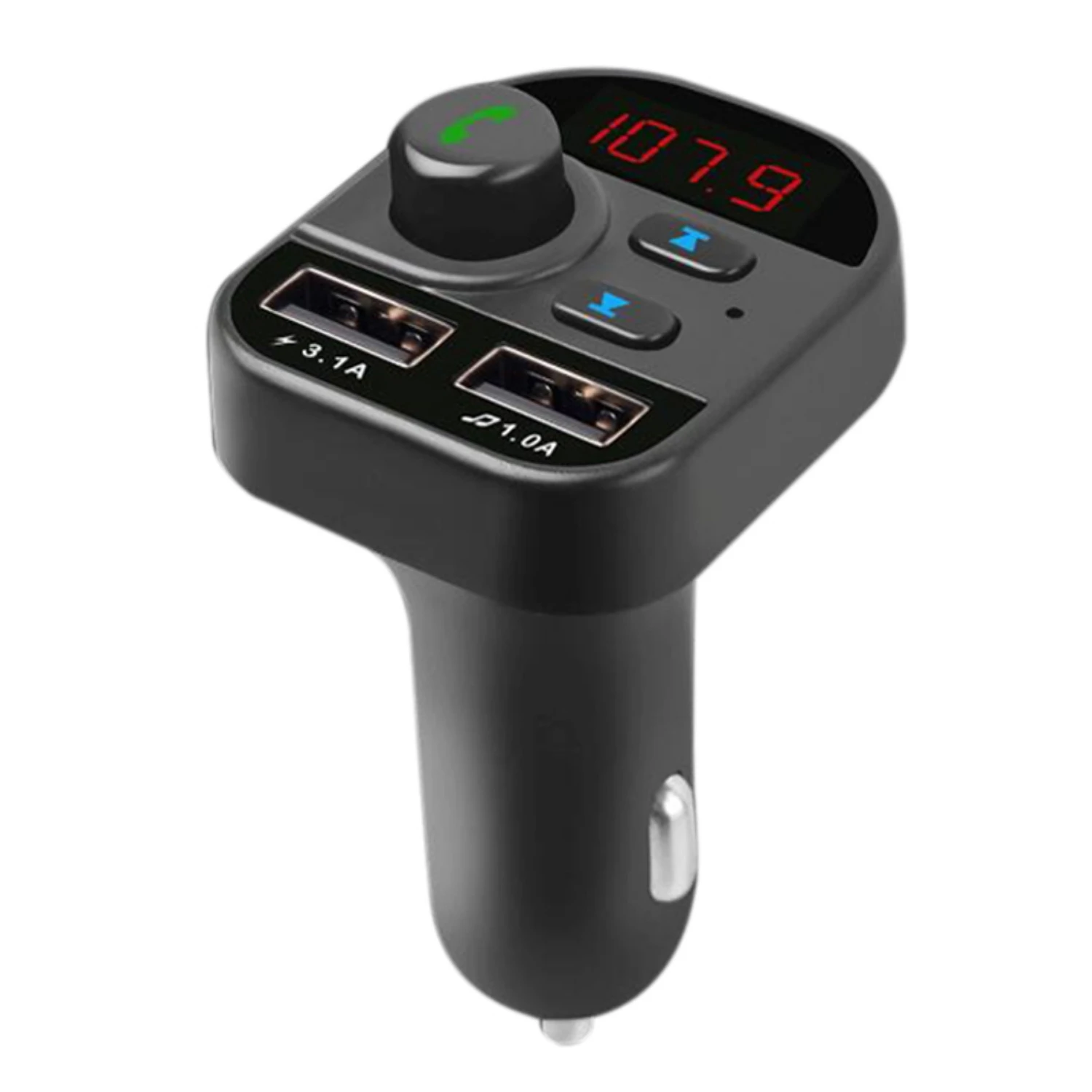 

MP3 Player Car Charger Bluetooth 5.0 , Wireless FM Transmitter, Voice Navigation Playback, with Dual USB, 3.1A Smart Fast