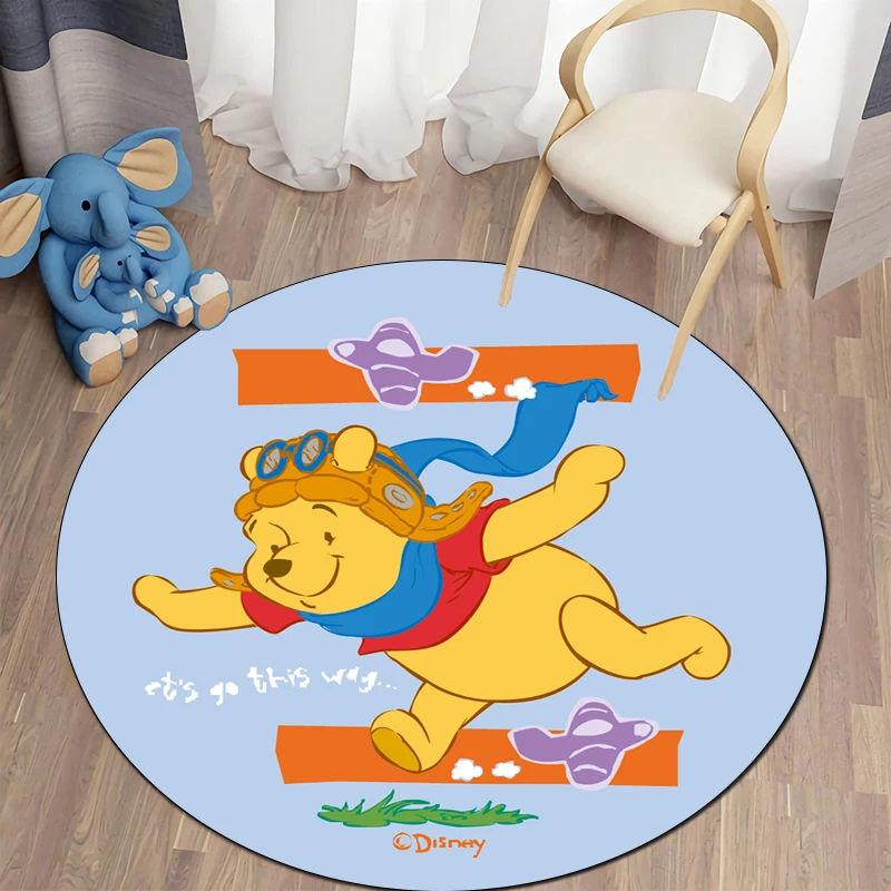 Pooh Bear Round Carpet for Living Room Rugs Camping Picnic Mats Flannel Anti-Slip Rug Yoga Mat Gifts,carpets for living room