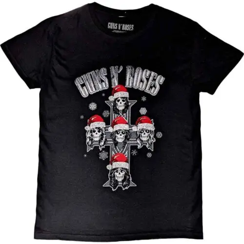 Guns N' Roses Appetite Christmas T-Shirt Black New