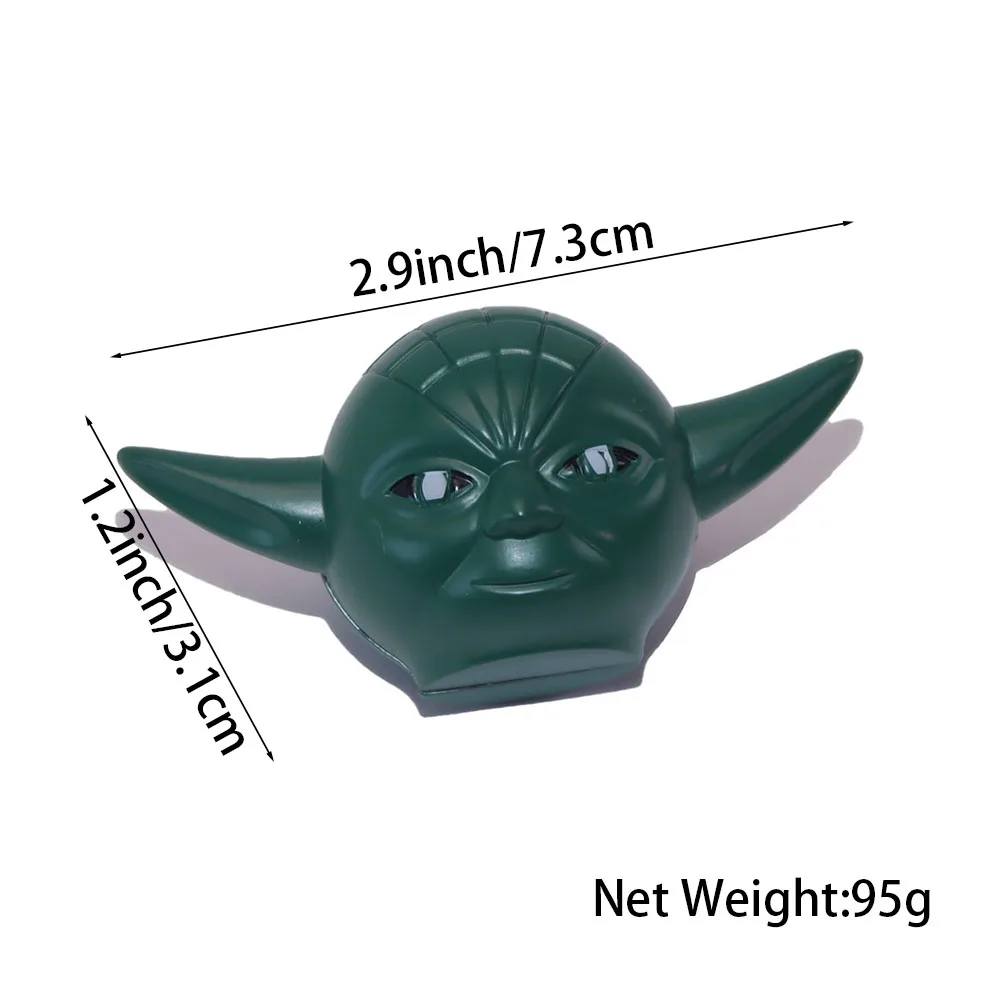 Green Yoda 3 layer zinc alloy forage grinder, portable smoking accessories, Halloween Christmas gift