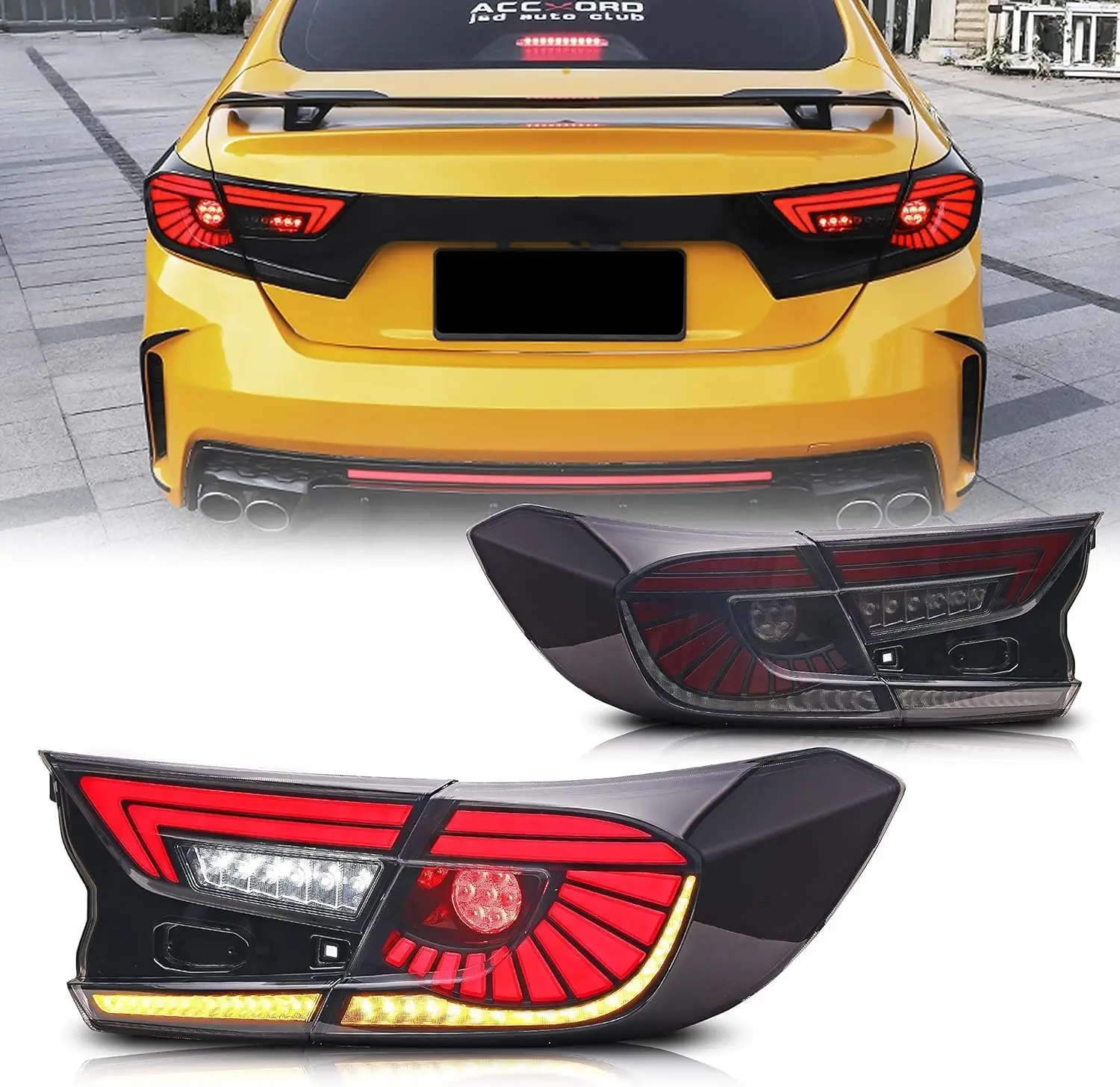 

LED Tail Lights For Honda Accord 10th Gen 2018 2019 2020 2021 2022 Animation DRL Sequential Indicator Rear Lamp Assembly (Smoked
