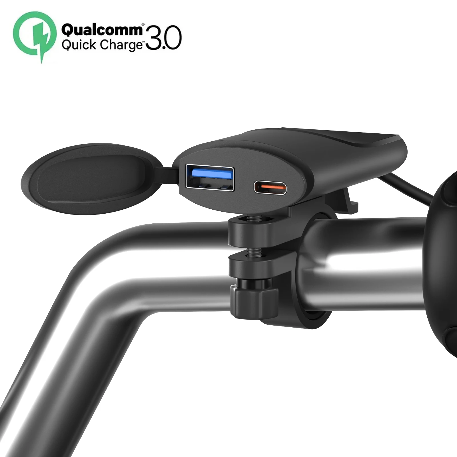 

Dual USB Motorcycle Charger Type-C QC3.0 Waterproof Fast Charger Socket Adapter Mounting Bracket Digital Camera Phone Charger