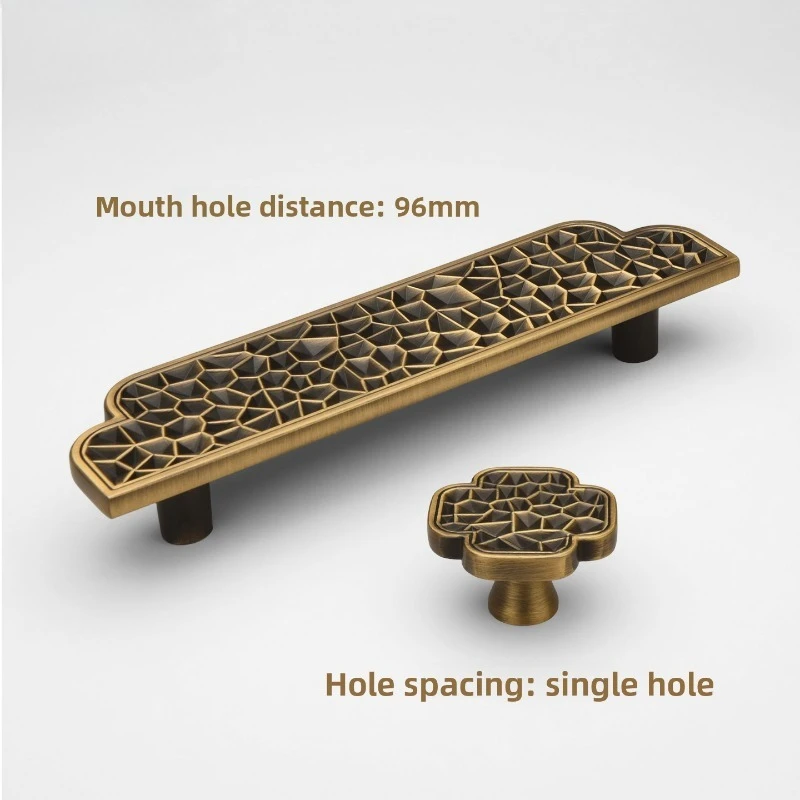 Creative Zinc Alloy Cabinet Door Handle Vintage Chinese Style Drawer Pull for Kitchen Furniture