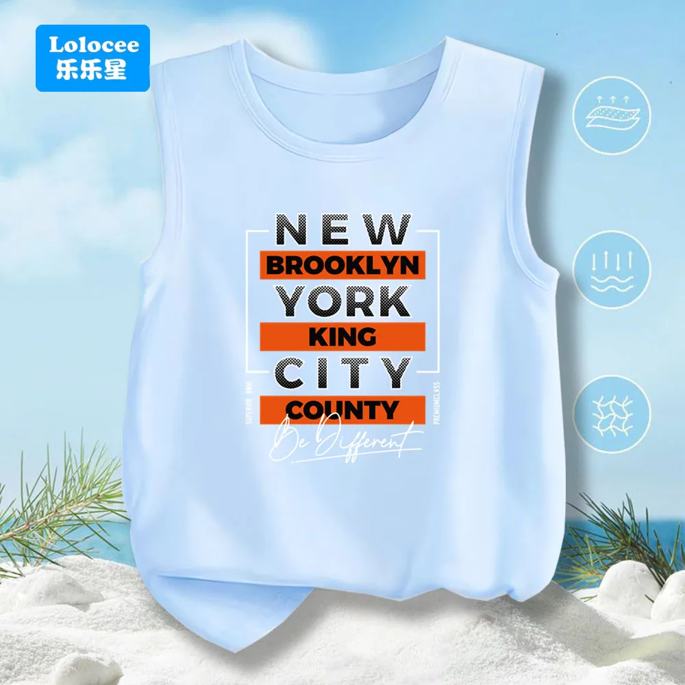 Little Kids New York City Tank Top Boy' Summer Underwear Children Cotton Vest Breathable Sports Tees Sleeveless T-Shirt ZMNY1