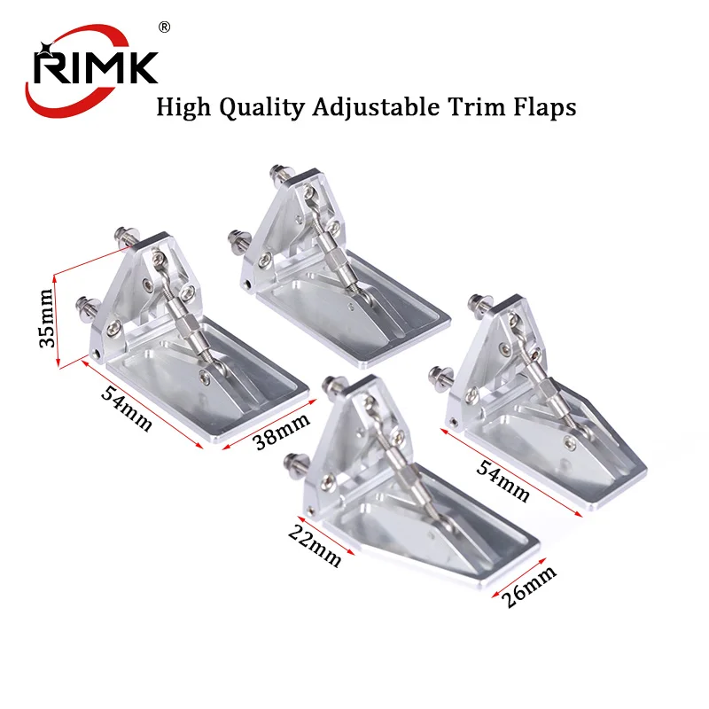 High Quality Adjustable Trim Flaps 38*54mm CNC Aluminum Alloy A Pair Of Trim Flaps For Nitro Gas RC Model Boat