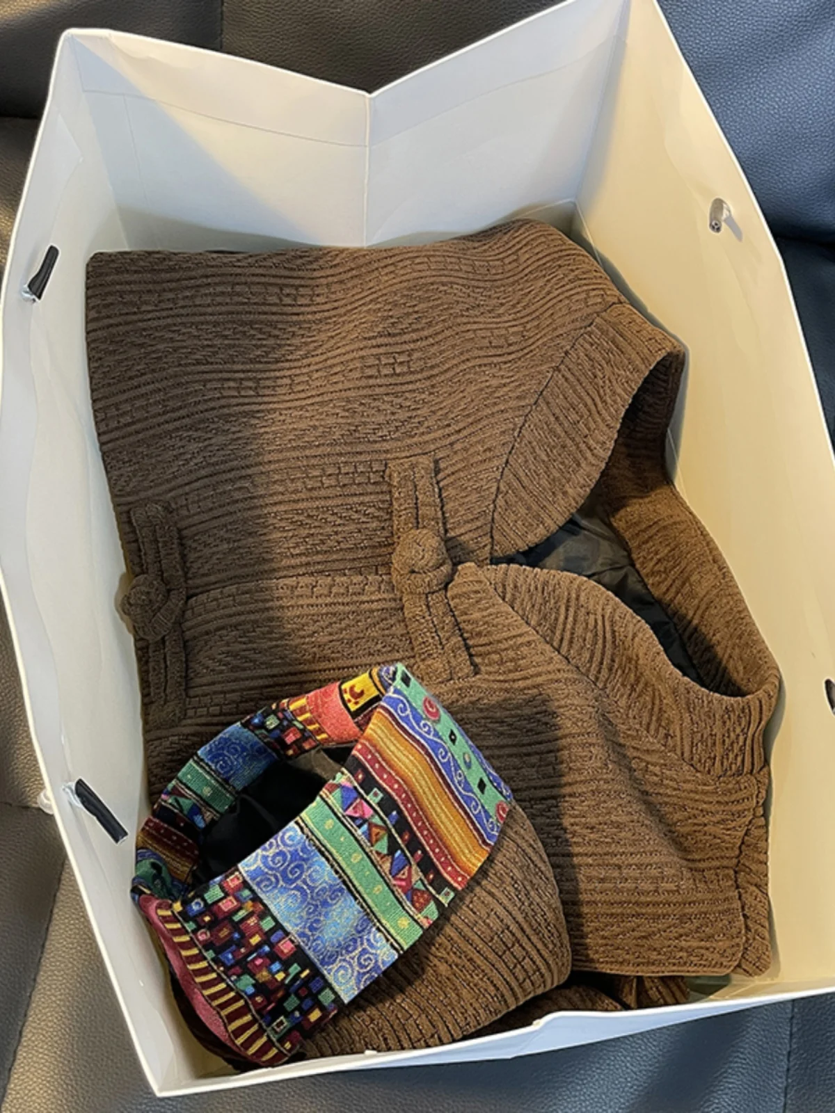 

Corduroy Jaet with Button Design Stand Collar Zen Tea Pattern Barley Ear for Men New Chinese Sle Tang Costume Lay Brother...