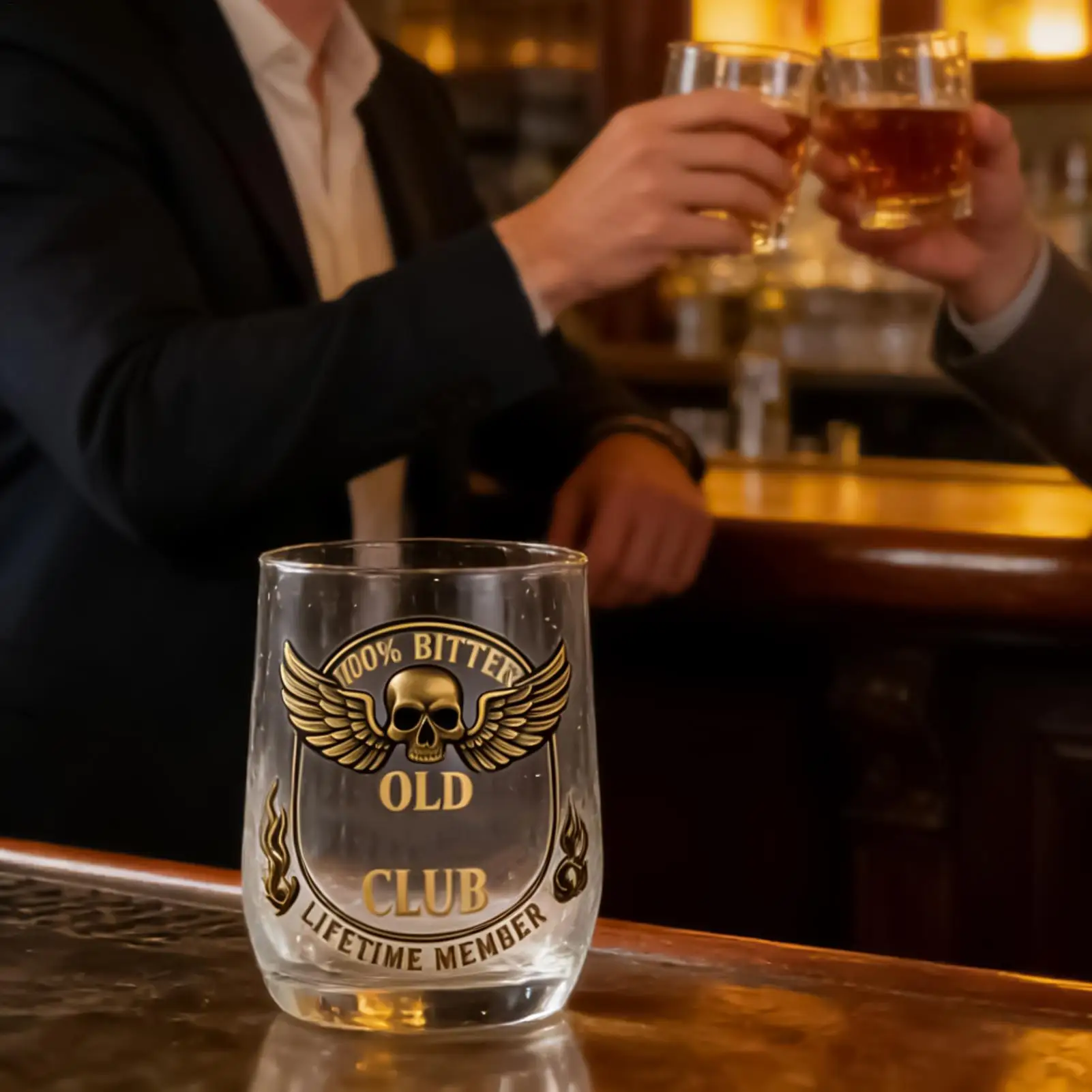 

Whiskey Glasses Vintage Skull Wings Design Cup Retro Alcohol Glasses For Men Women Family Bourbon Cocktails Birthdays Home Bar