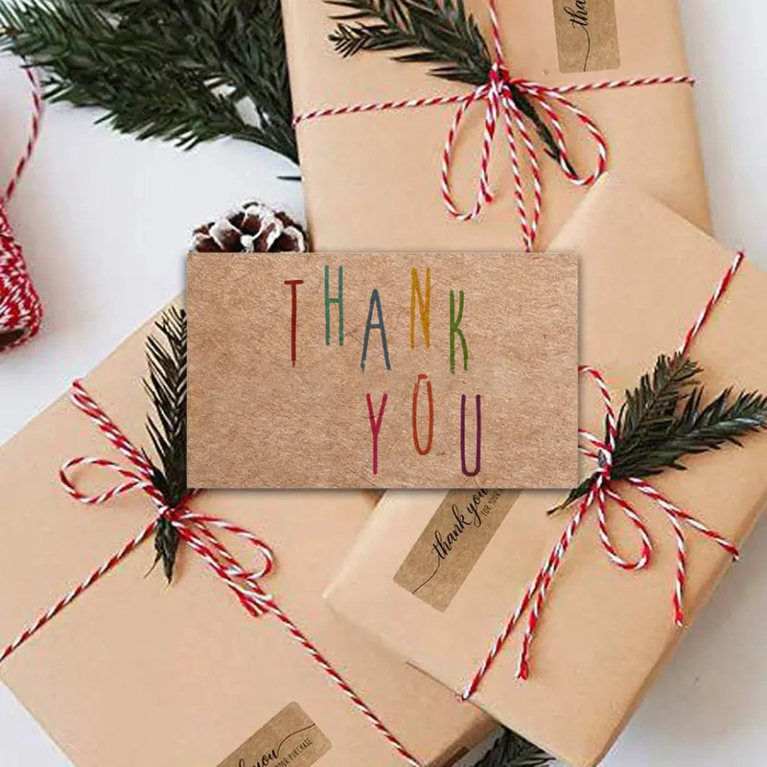 

Elegant 30pcs Kraft Paper Thank You Cards for DIY Gifts, Small Business, Online Stores, Weddings, and Baby Showers